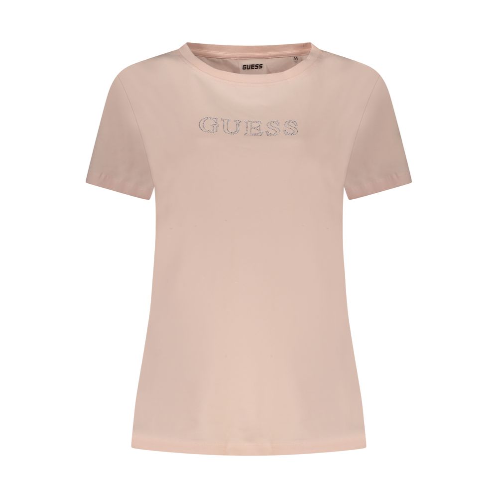 Guess Jeans Pink Cotton T-Shirt