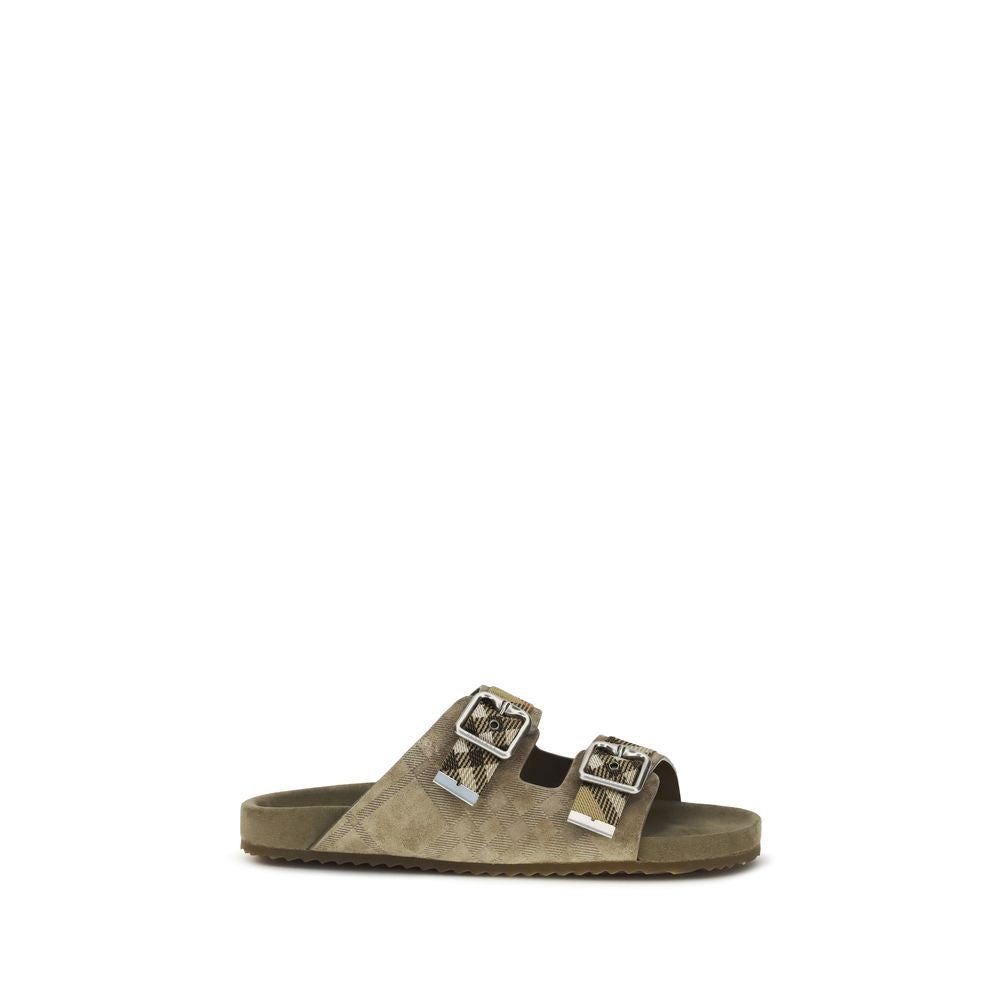 Burberry Beige Kalbsleder Bos Taurus Flache Sandalen