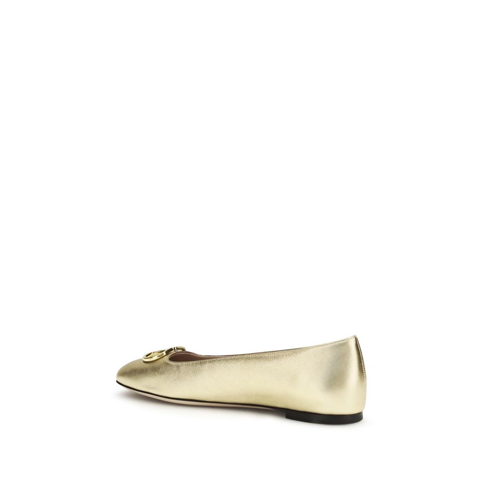 Valentino Garavani Ballerinas aus goldenem Kalbsleder
