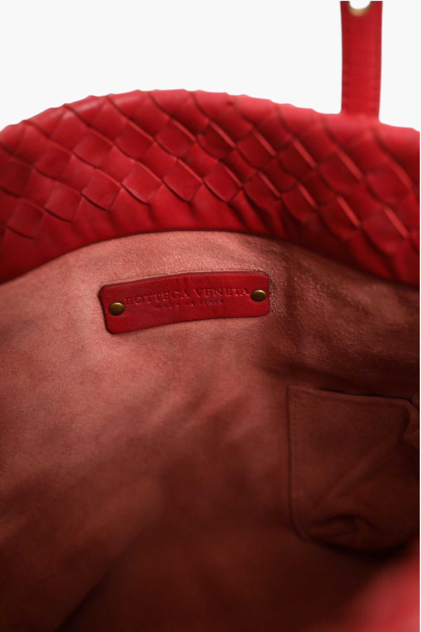Bottega Veneta Rote Intrecciato Leder Tragetasche