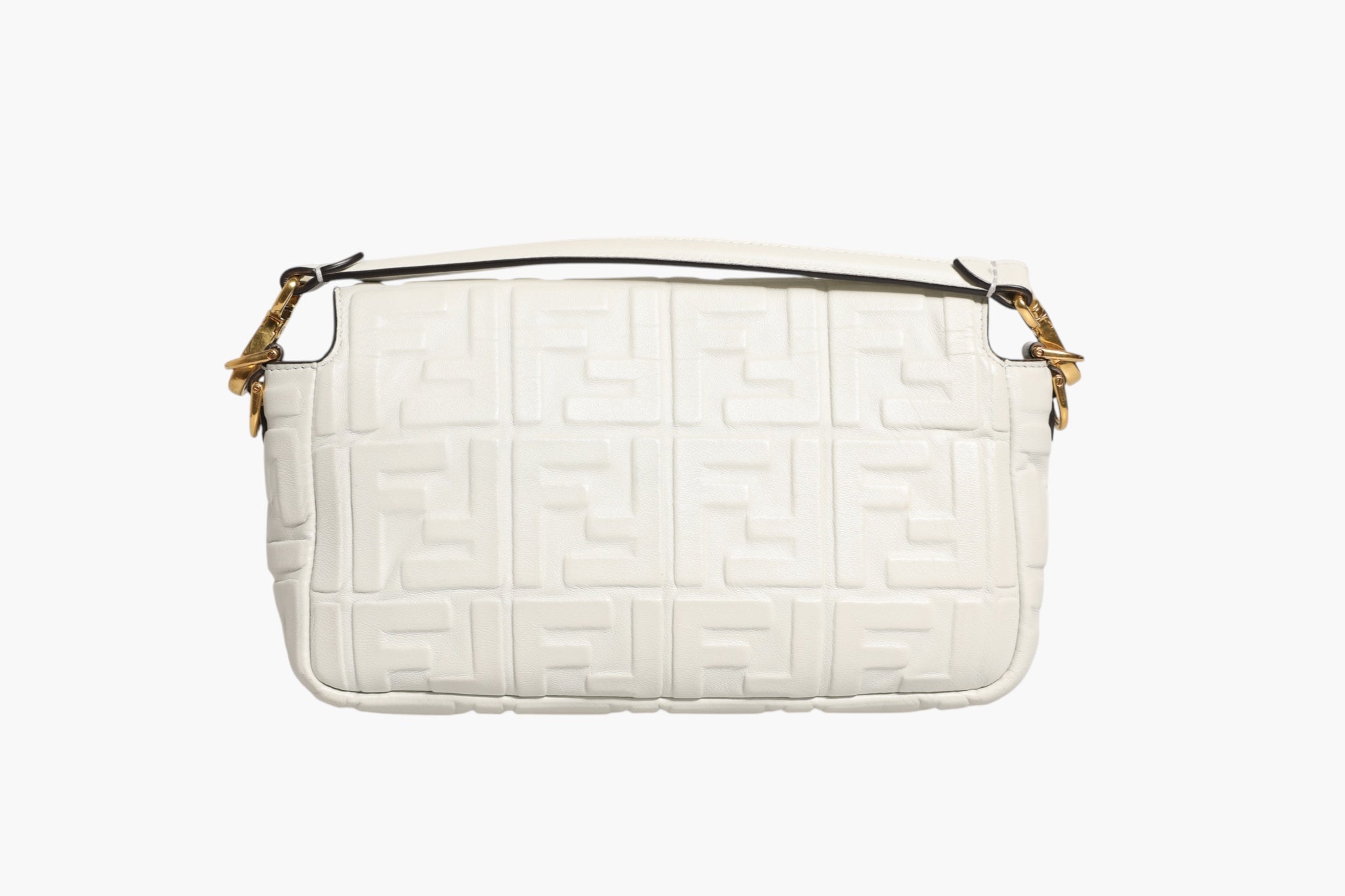 Fendi FF Embossed Baguette Tasche aus Nappaleder