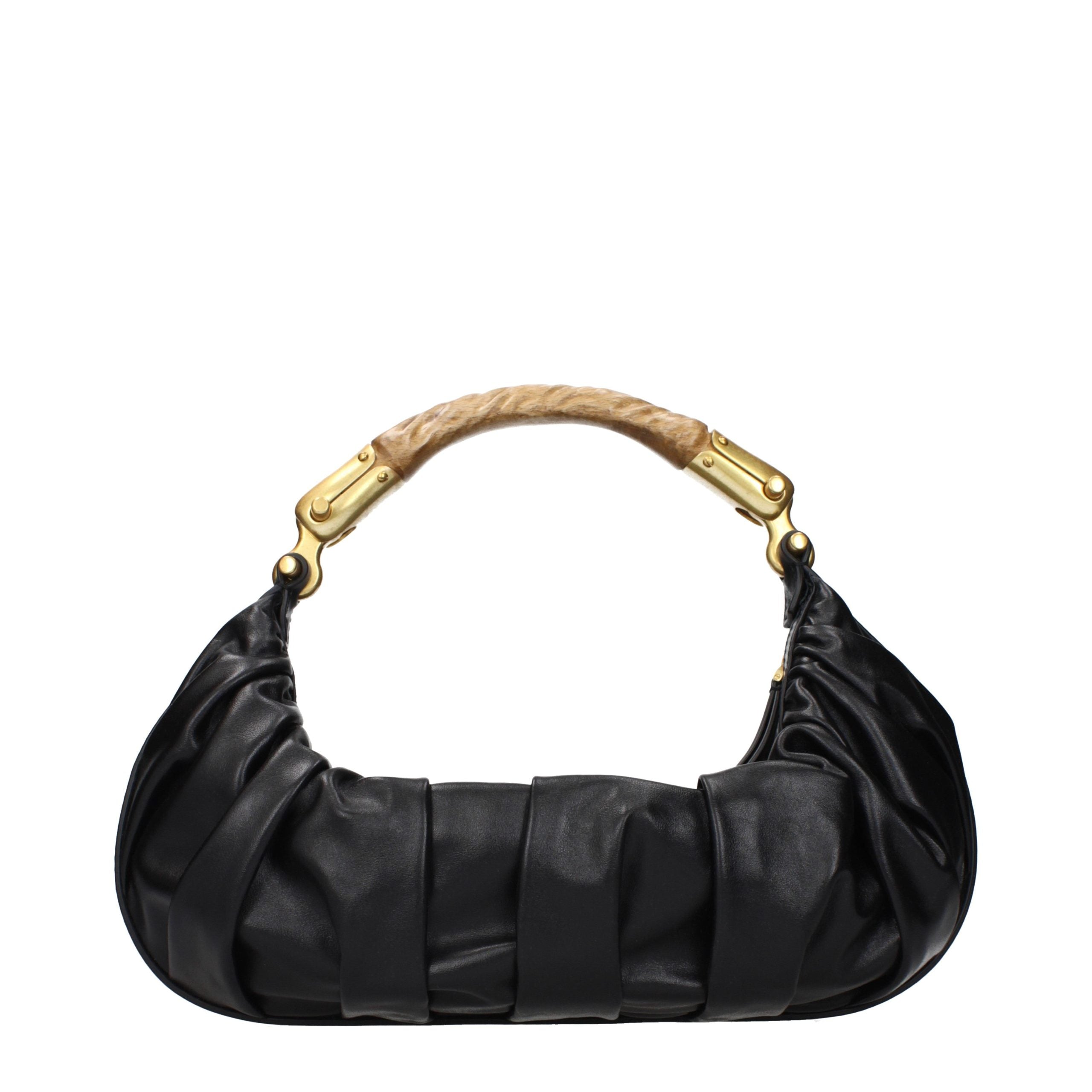 Balmain Handtasche aus schwarzem Leder