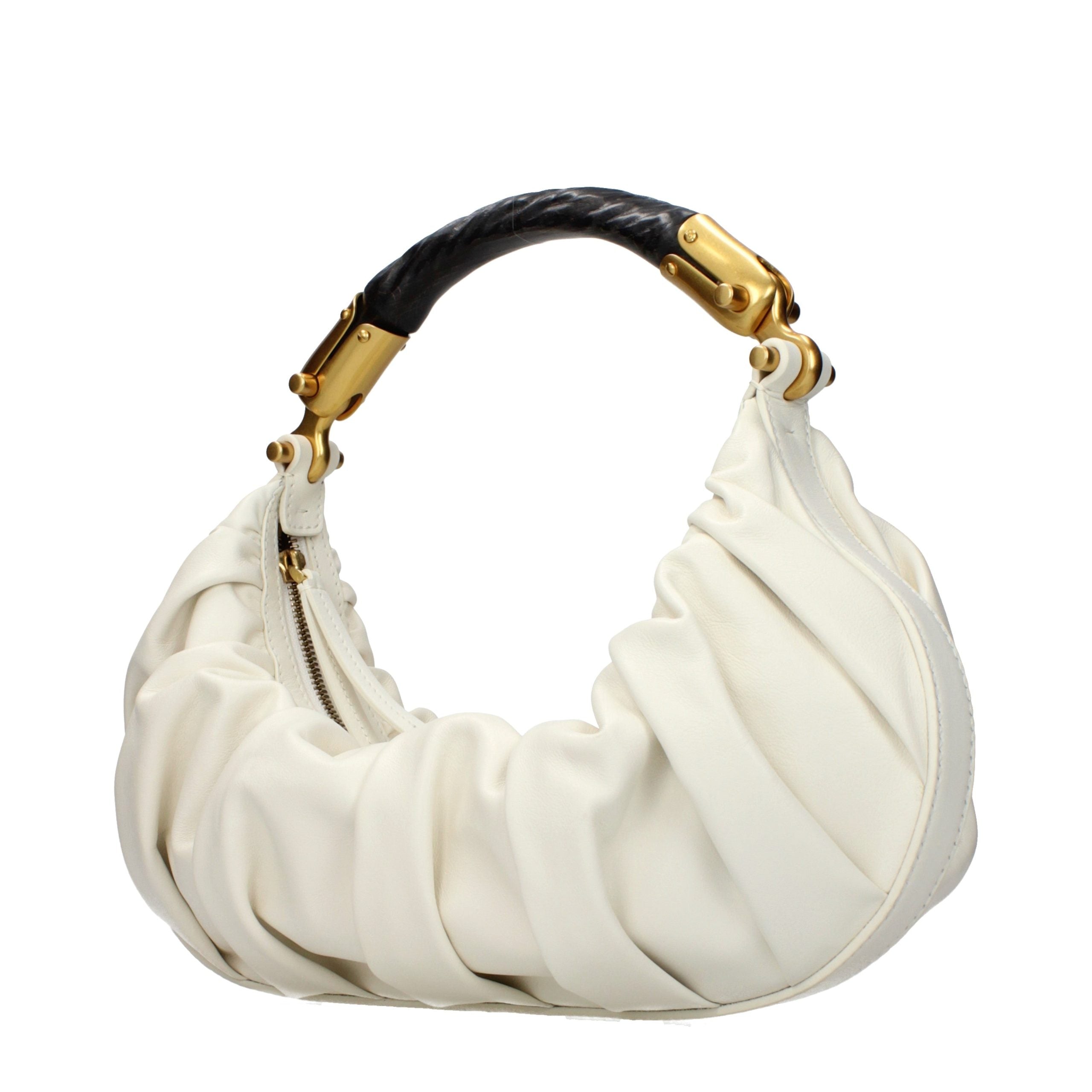 Balmain Beigefarbene Lederhandtasche