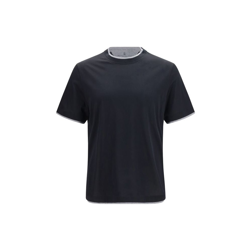 T-shirt en soie noire Brunello Cucinelli