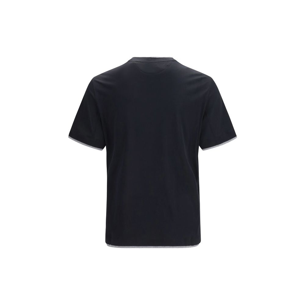 T-shirt en soie noire Brunello Cucinelli