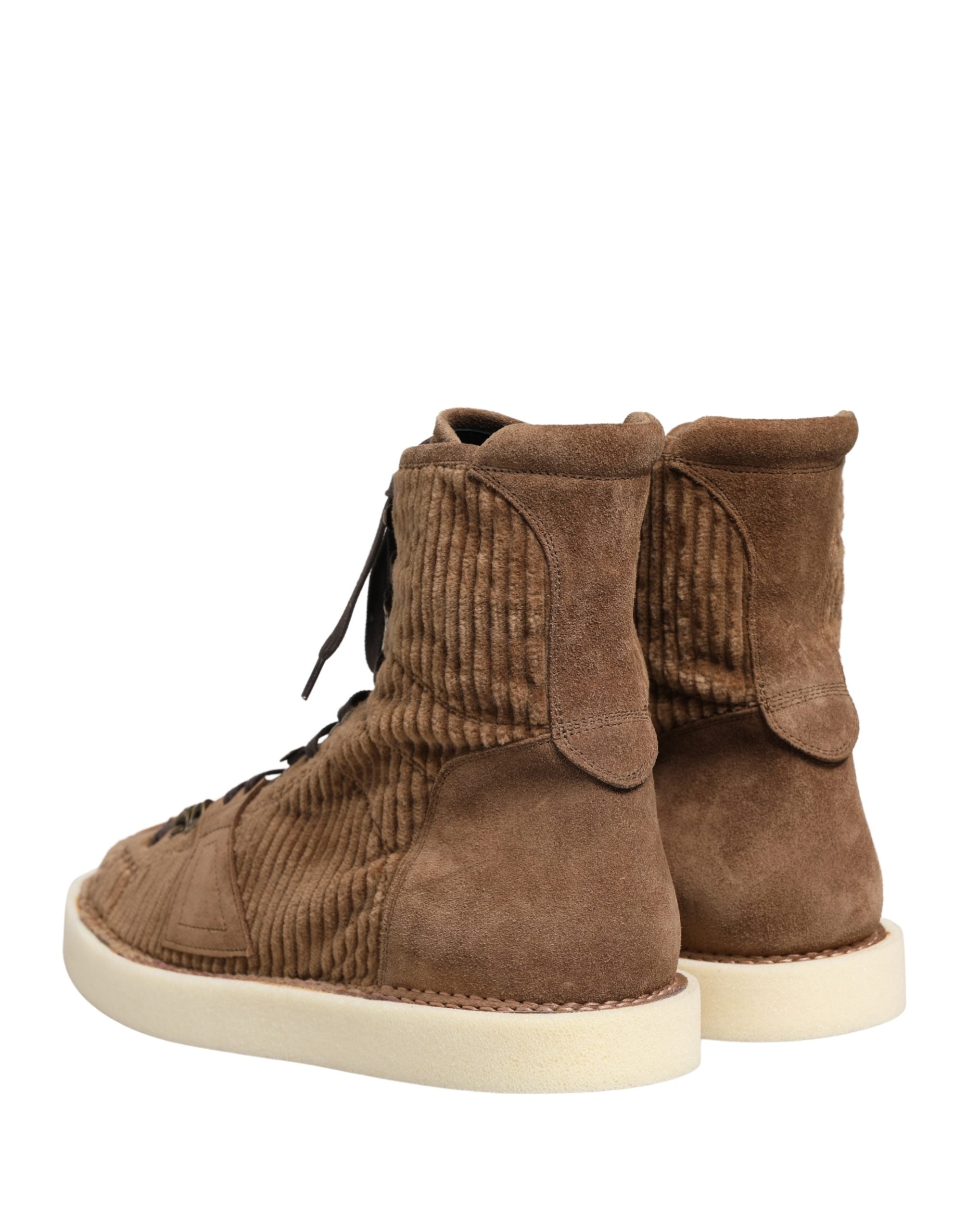 Dolce & Gabbana Braune Cord-High-Top-Oxford-Stiefel