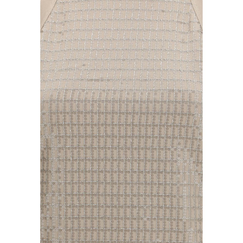 Brunello Cucinelli Beiges ärmelloses T-Shirt aus Baumwolle