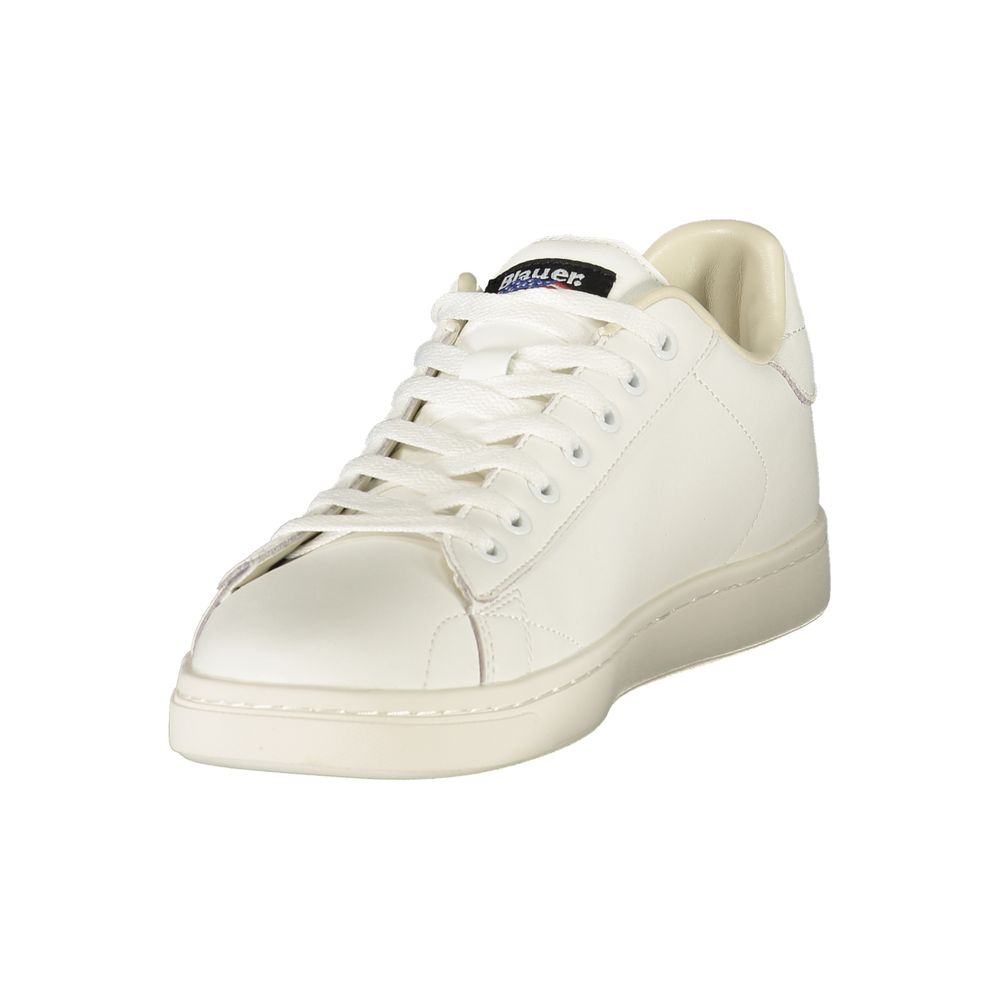 Baskets Blauer blanches en polyuréthane pour homme