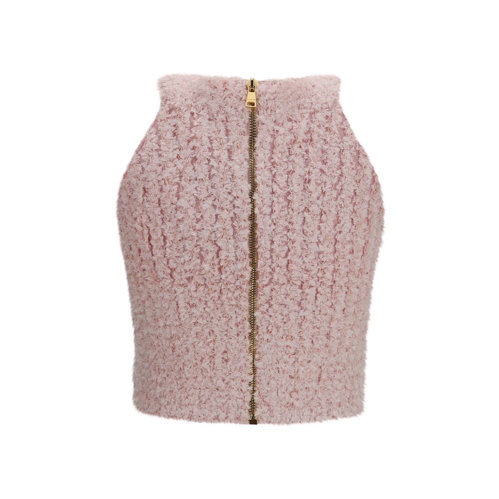 Balmain Mehrfarbiges ärmelloses Viskose-T-Shirt