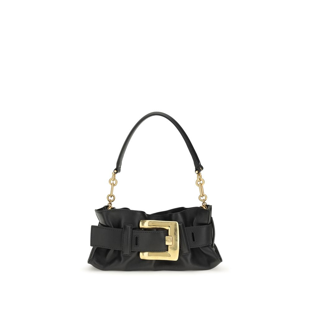 Balmain Black Calf Leather Bos Taurus Shoulder Bag