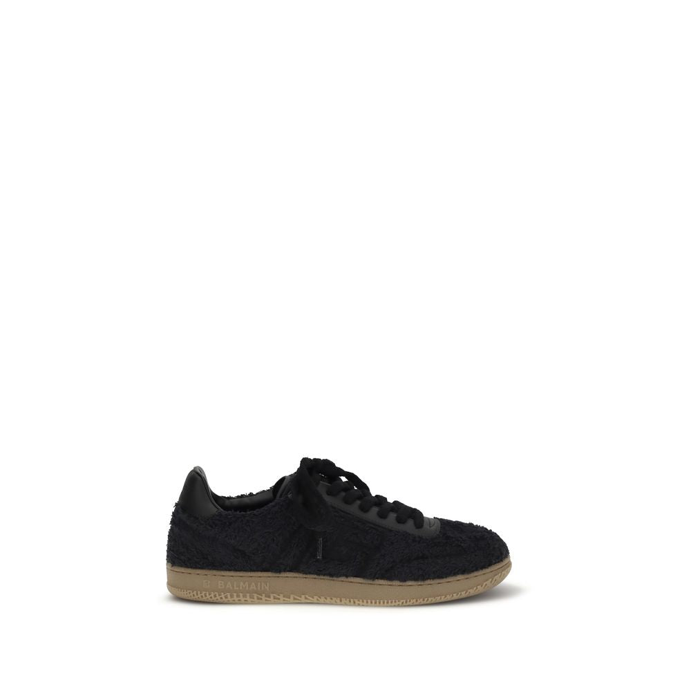 Balmain Sneaker aus schwarzem Veloursleder
