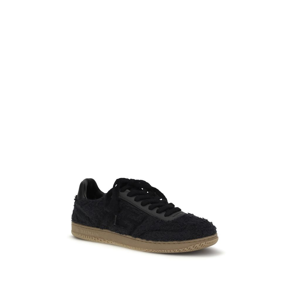 Balmain Sneaker aus schwarzem Veloursleder