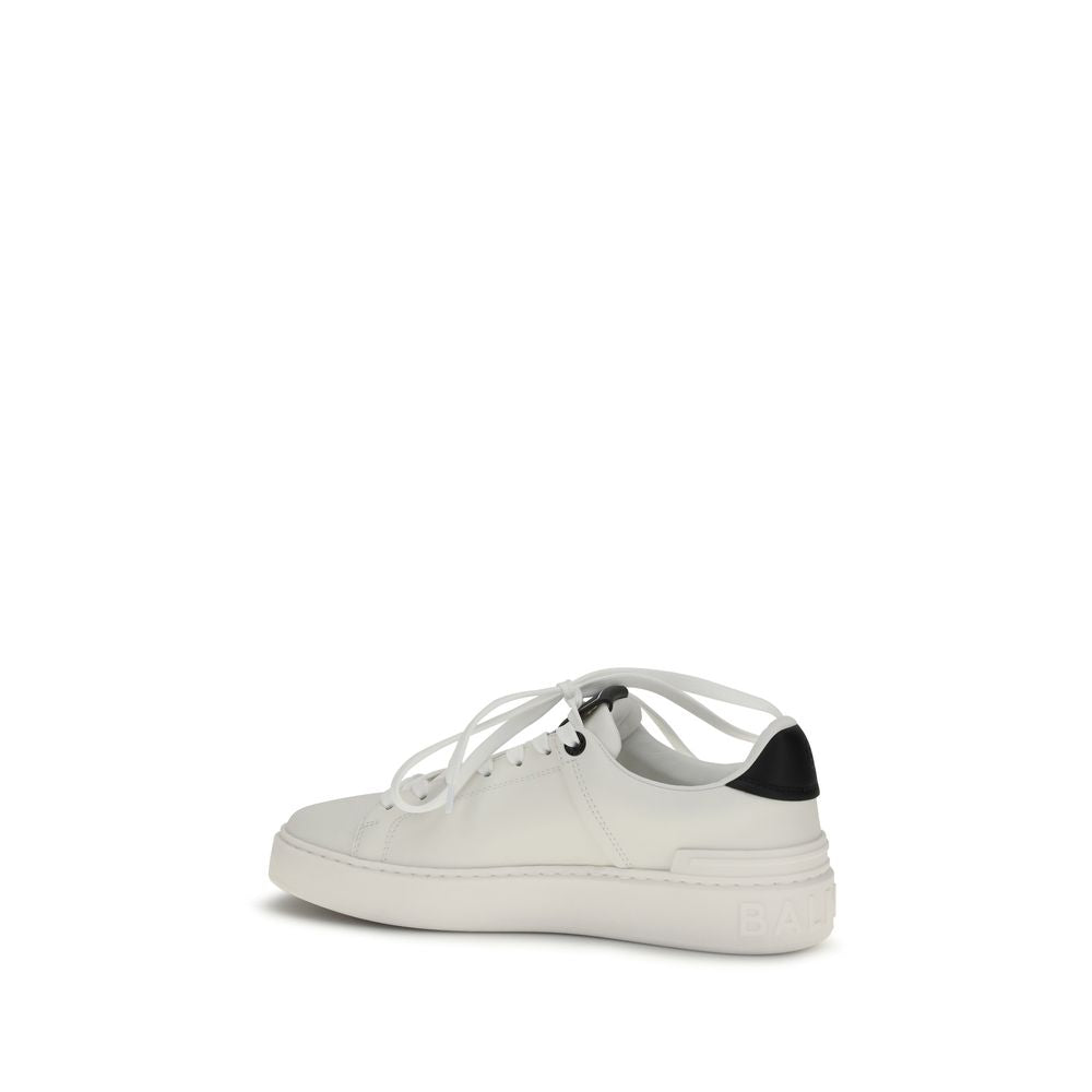 Balmain Schwarze Low-Top-Sneaker aus Kalbsleder Bos Taurus