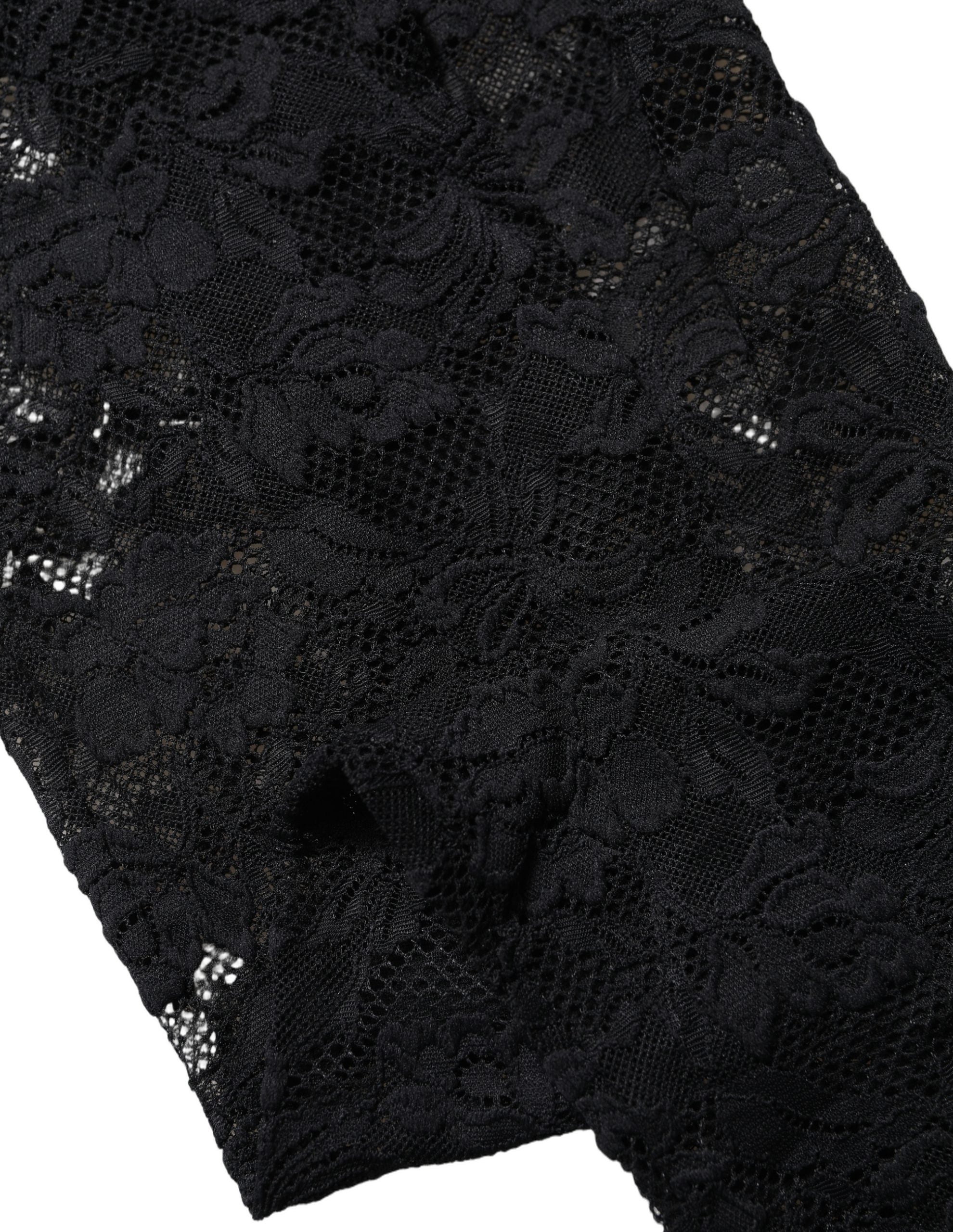 Chaussettes hautes Dolce & Gabbana en dentelle florale noire
