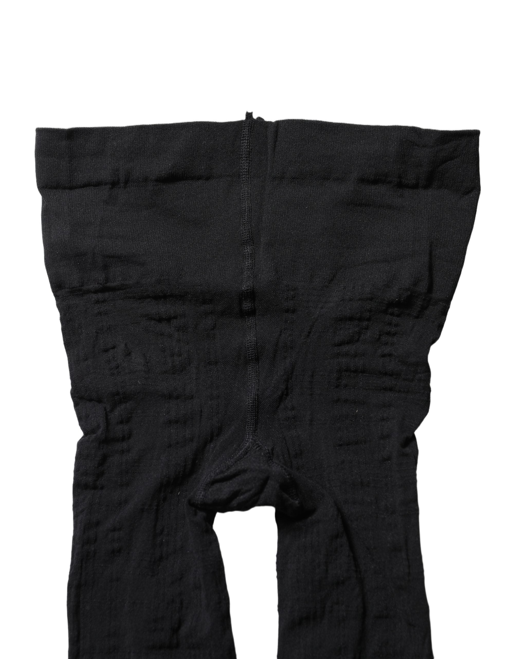 Dolce & Gabbana Schwarze Nylonstrumpfhose mit Schottenkaro Socken