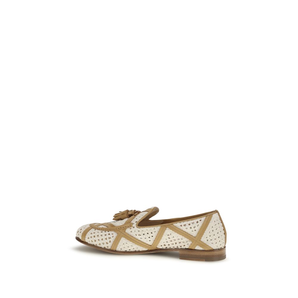 Fratelli Rossetti Beige Leinen-Slipper