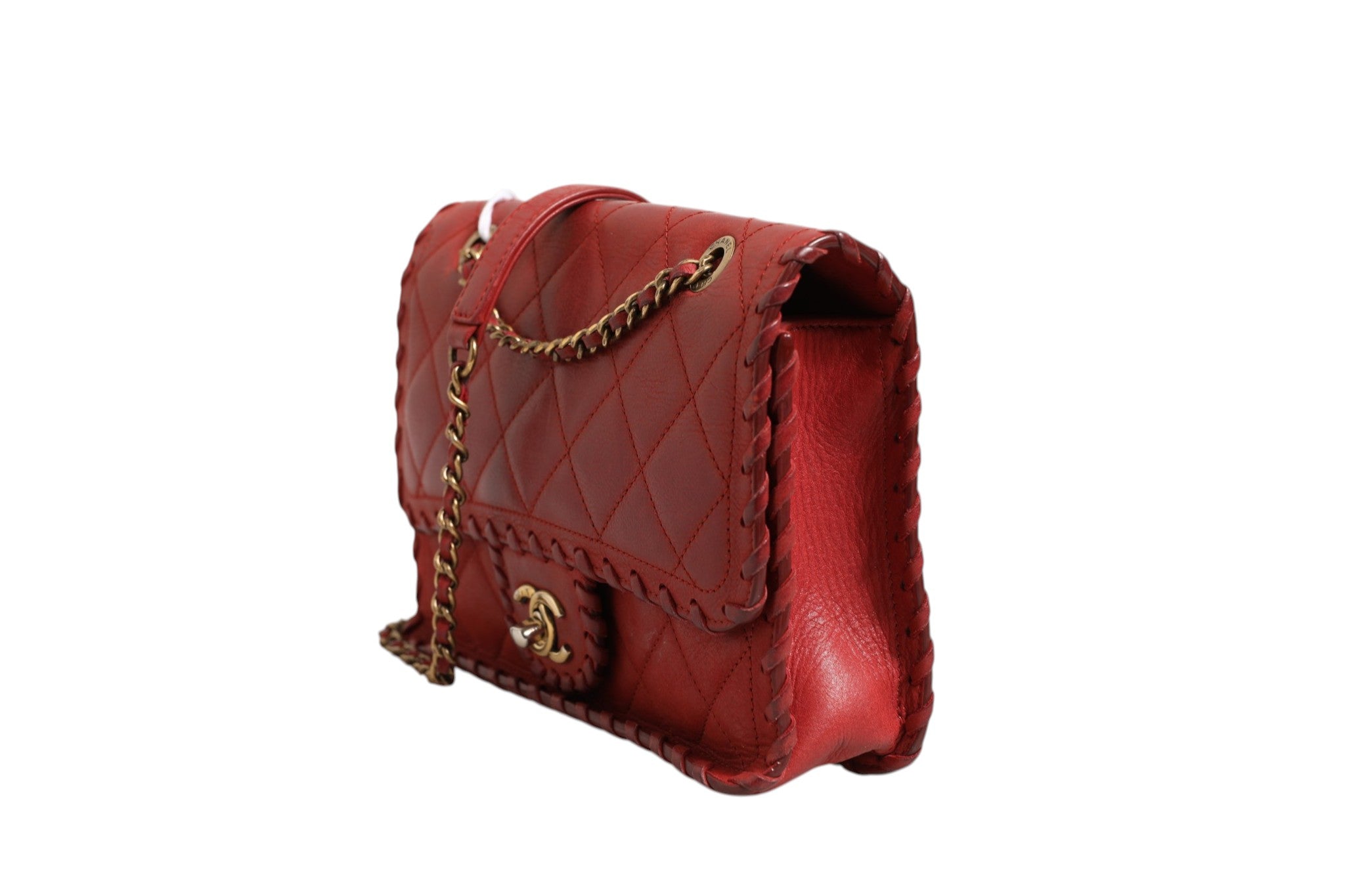 Sac Chanel Mini Rabat Agneau Tressé Métal Doré