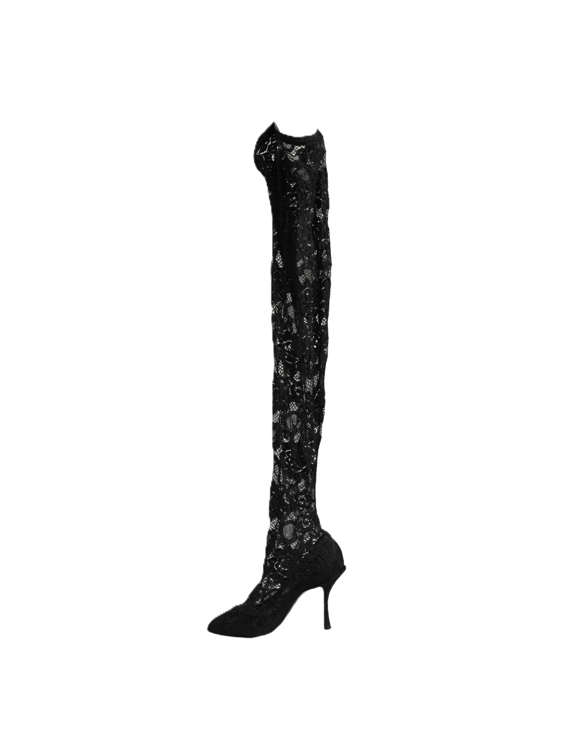 Chaussures à talon Dolce & Gabbana en dentelle Taormina noire