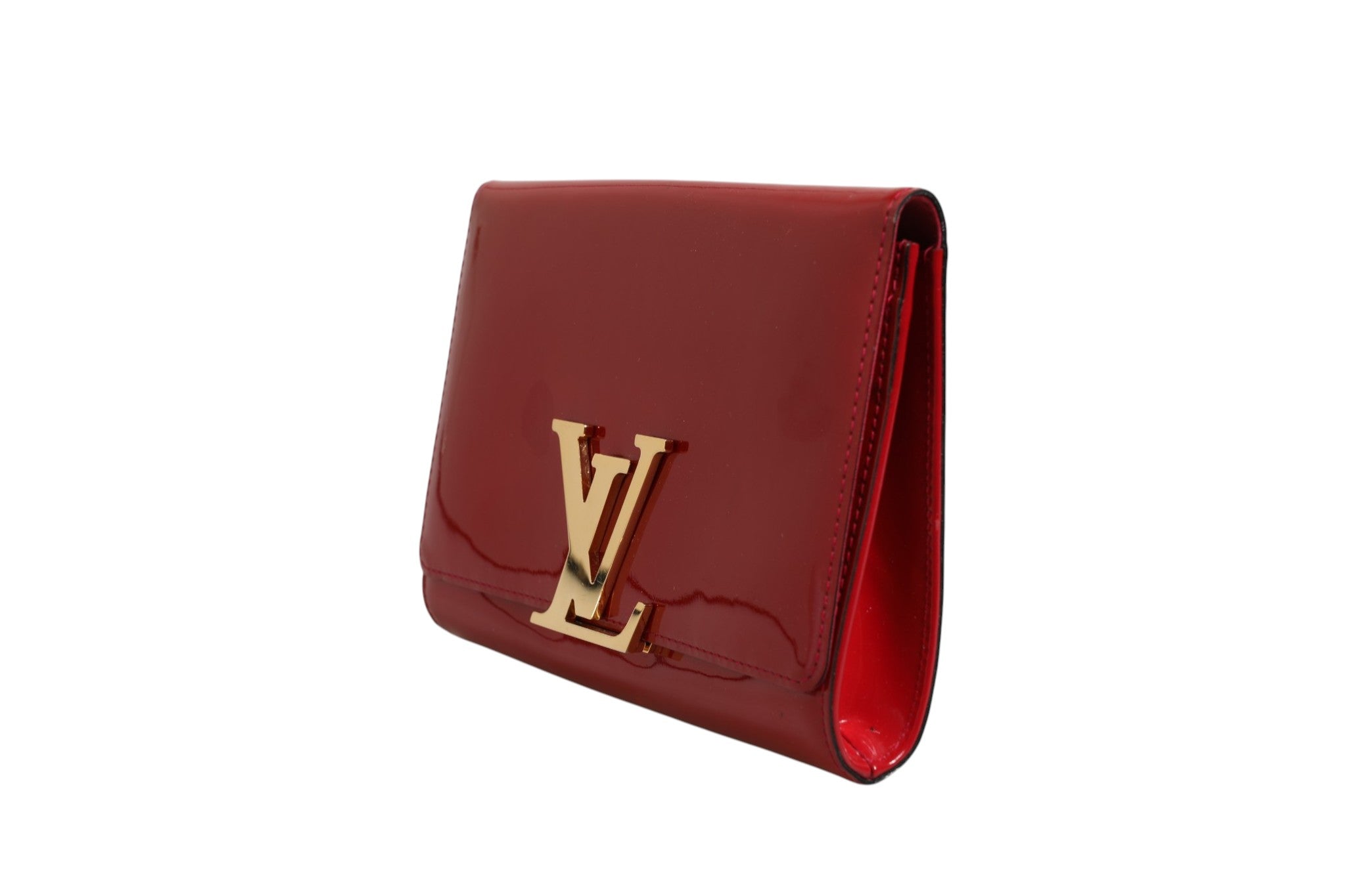 Louis Vuitton Louise PM rote Lackleder-Kettenbörse