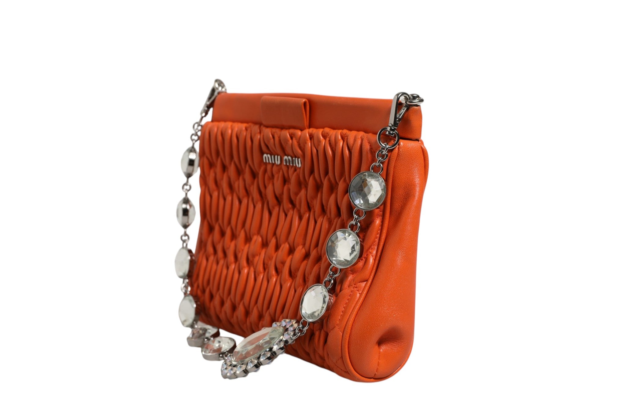 Sac bandoulière Miu Miu en cristal orange