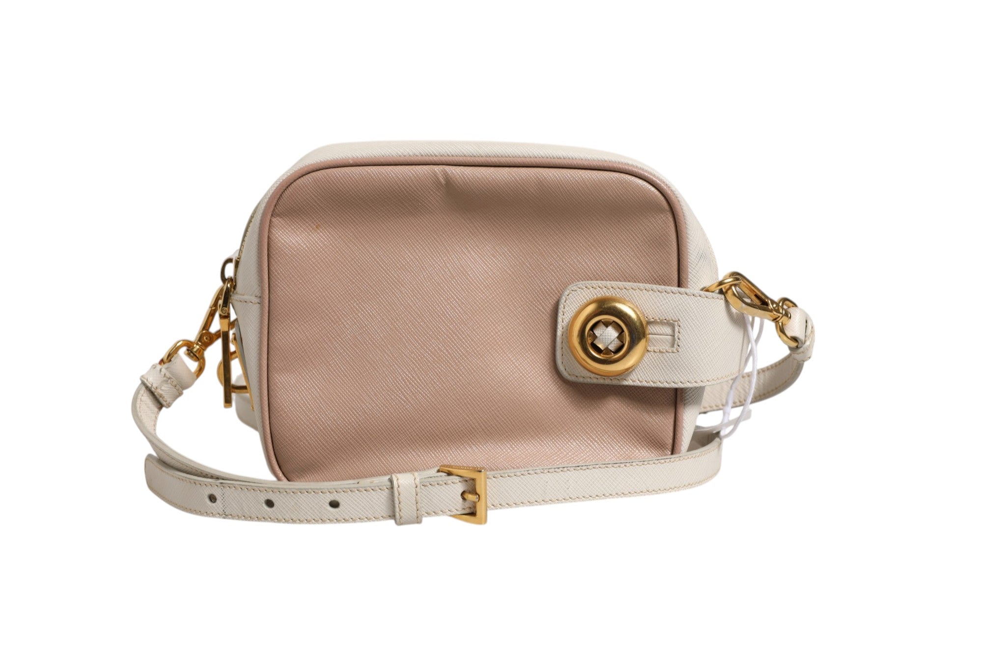 Prada Umhängetasche aus Leder, Klein, Clay Gray