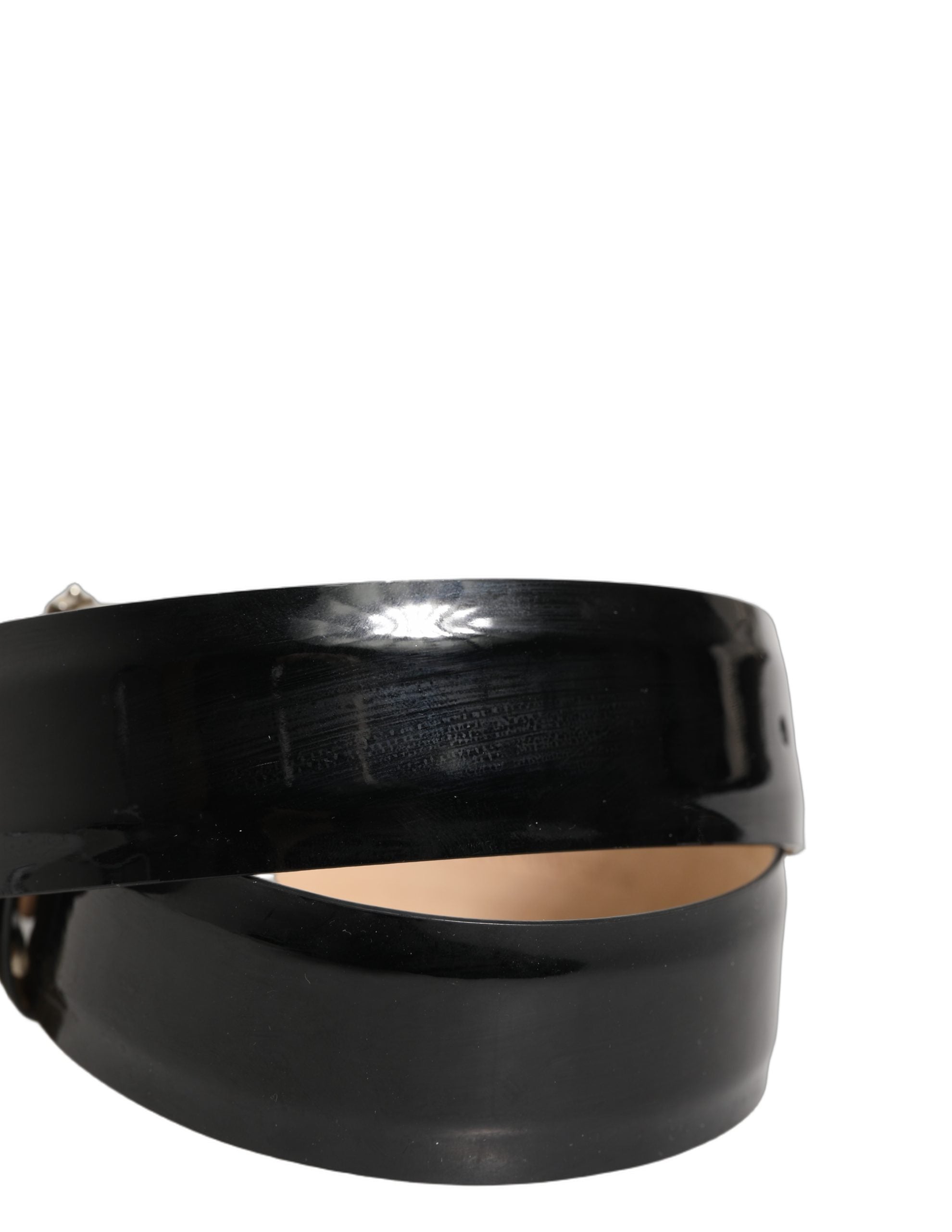 Dolce & Gabbana Gürtel aus schwarzem Leder mit Metallschnalle und Kristallen