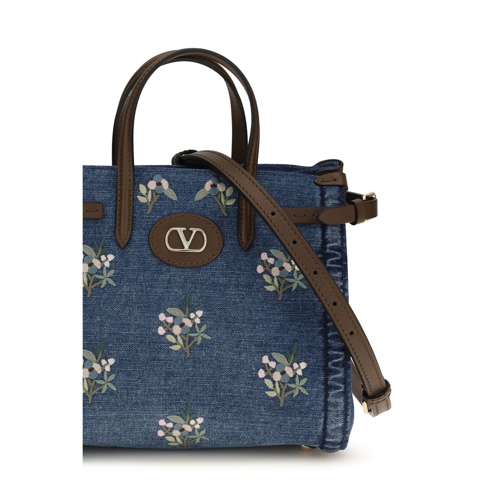 Sac à main Valentino Garavani en coton bleu