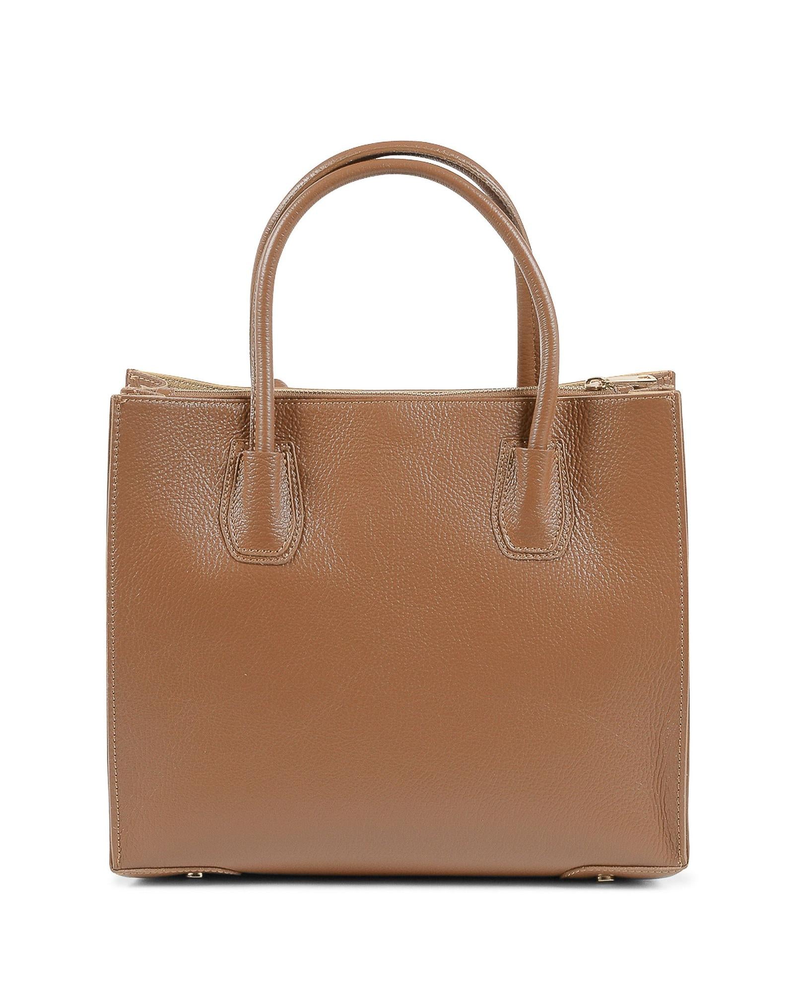19V69 Italia Braune Leder-Einkaufstasche
