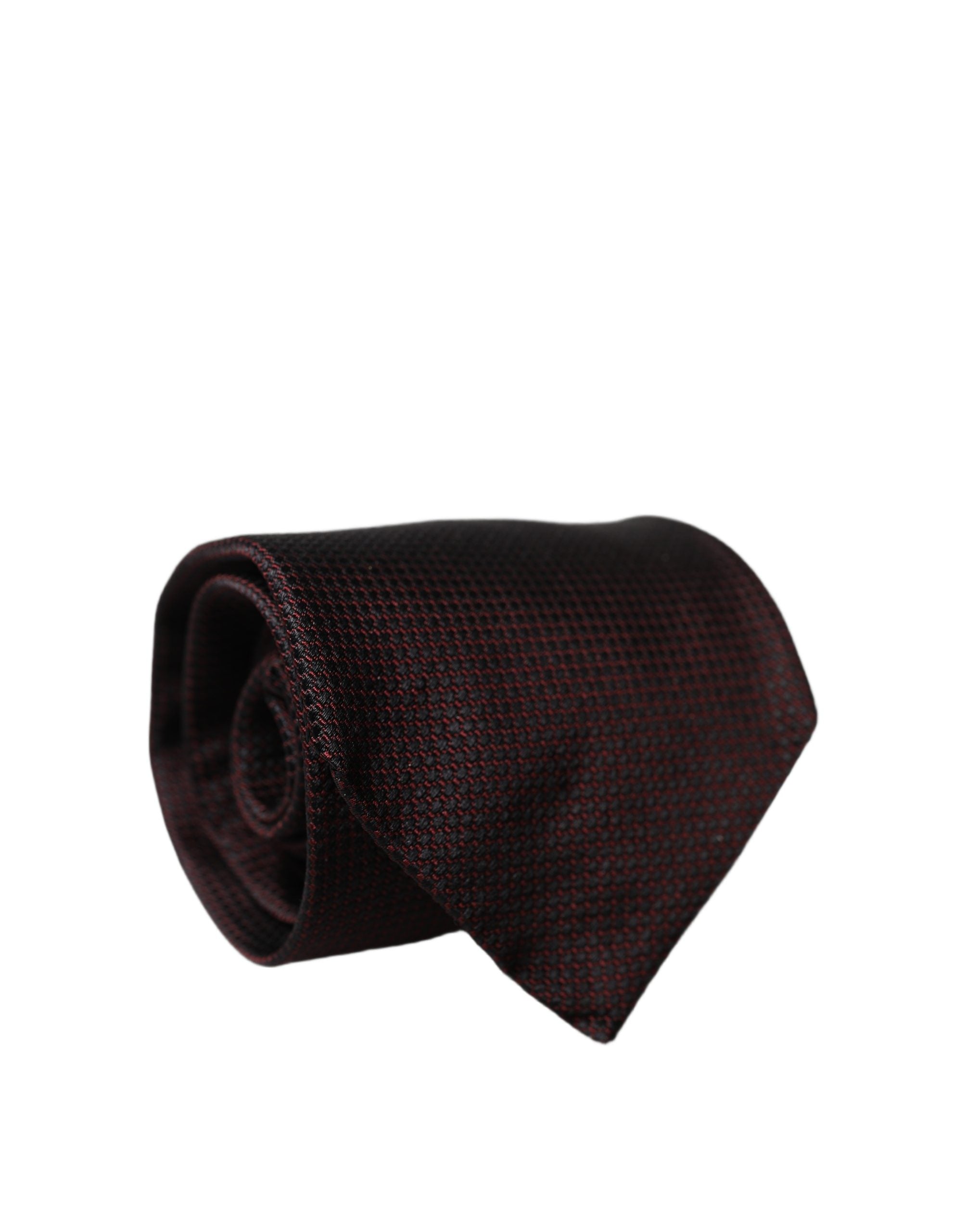 Dolce & Gabbana Schwarze rot gemusterte 100 % Seide Verstellbare Herren Krawatte