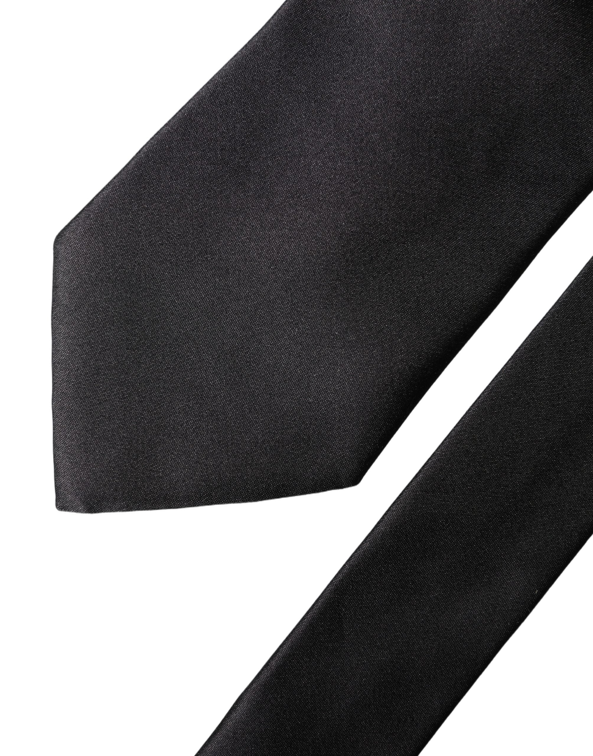 Dolce & Gabbana Braune Krawatte aus Seide mit Logo-Stickerei für Herren, verstellbar