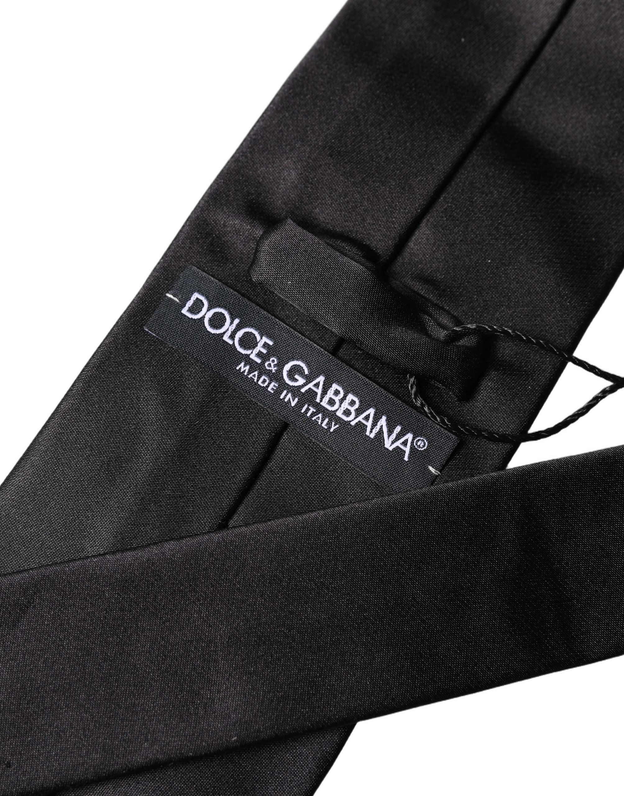 Dolce & Gabbana Braune Krawatte aus Seide mit Logo-Stickerei für Herren, verstellbar