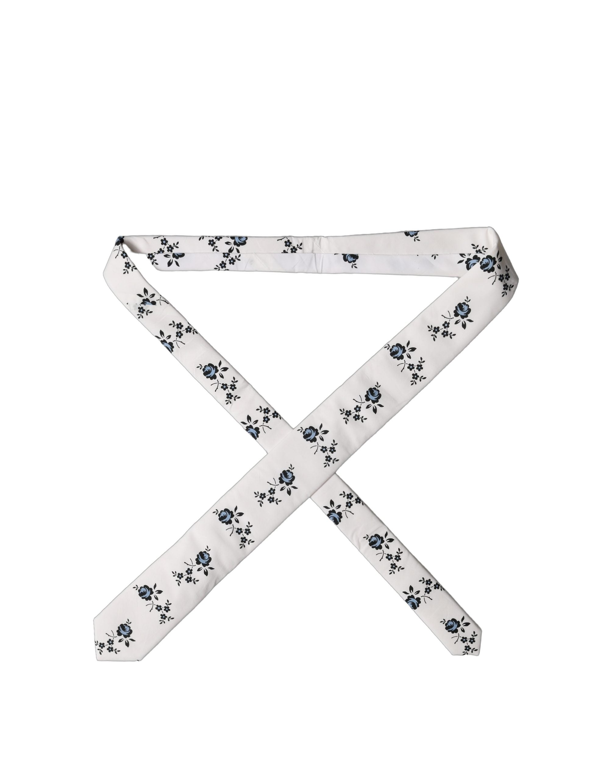 Cravate homme ajustable Dolce & Gabbana en coton à motif floral blanc