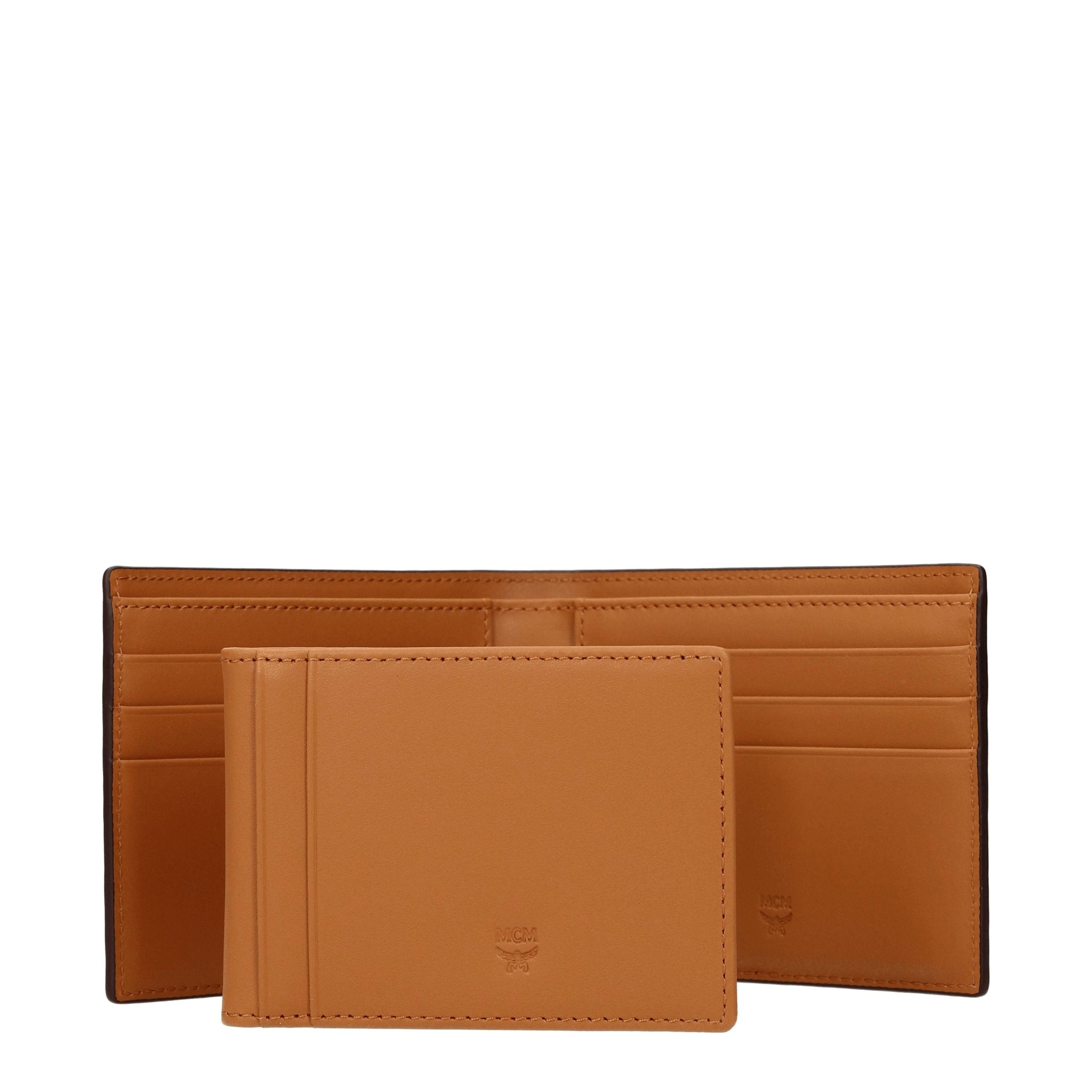 Portefeuille MCM en tissu marron