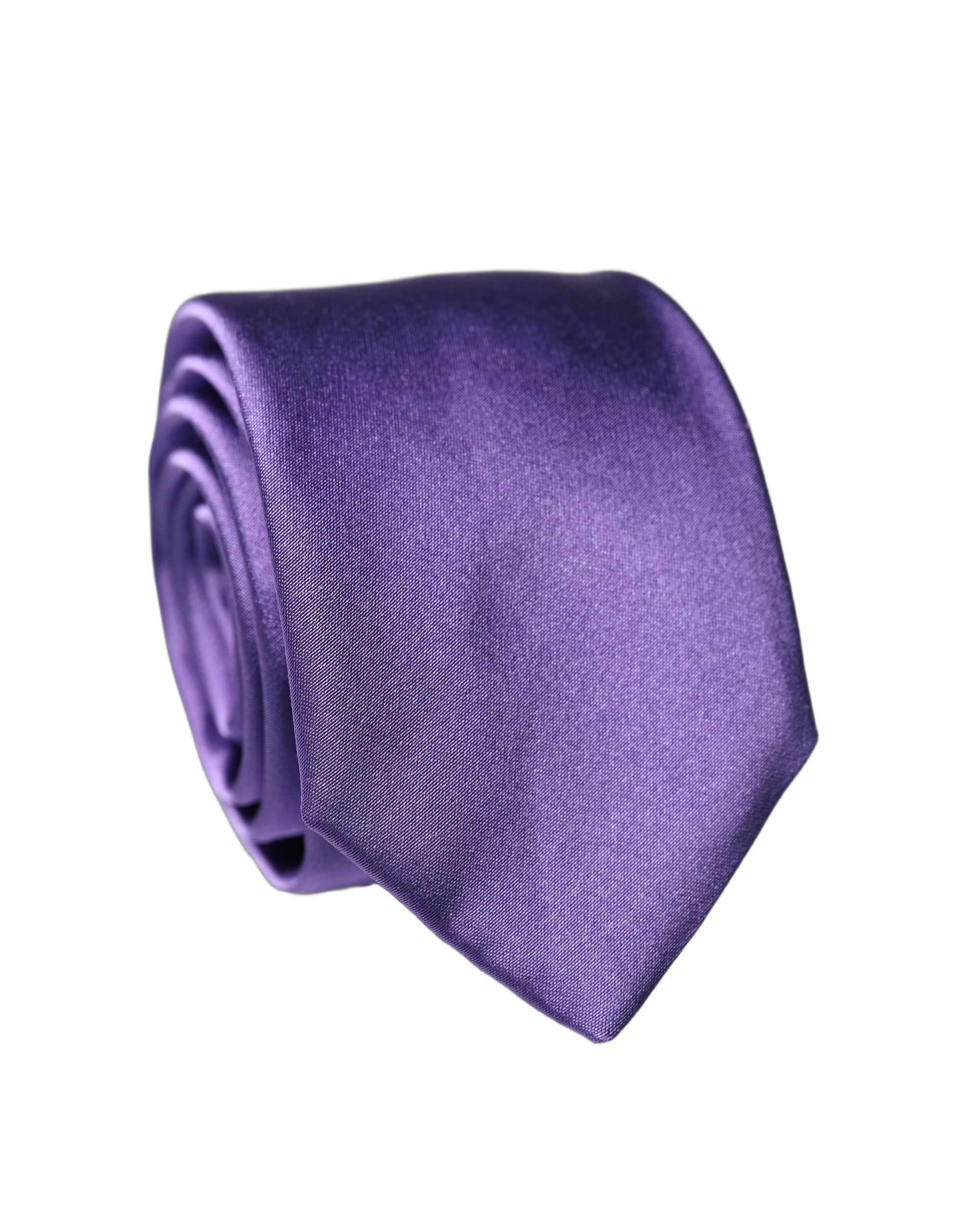 Cravate Dolce & Gabbana en satin violet 100 % soie réglable pour homme