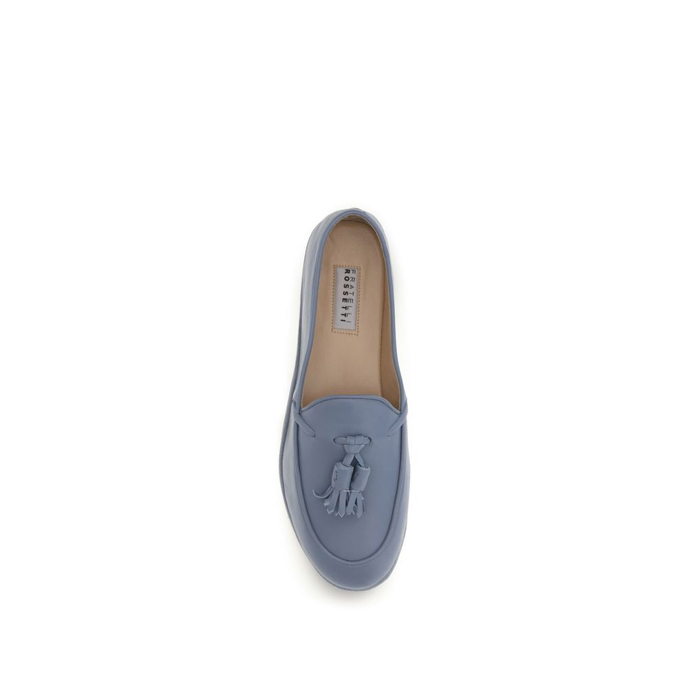 Fratelli Rossetti Slipper aus blauem Kalbsleder (Bos Taurus)