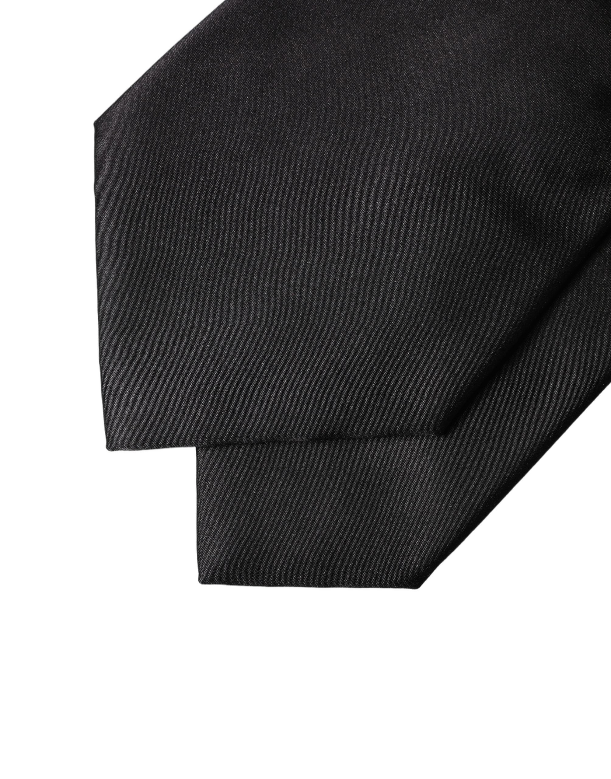 Cravate Dolce & Gabbana en satin noir et mélange de soie, réglable, pour femme