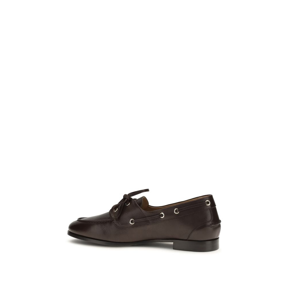 Mocassins à enfiler Bally en cuir de veau marron Bos Taurus