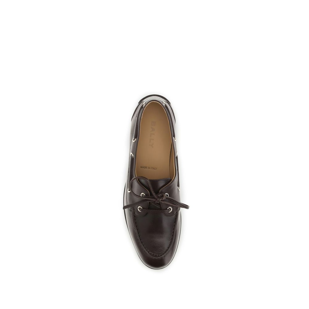 Mocassins à enfiler Bally en cuir de veau marron Bos Taurus