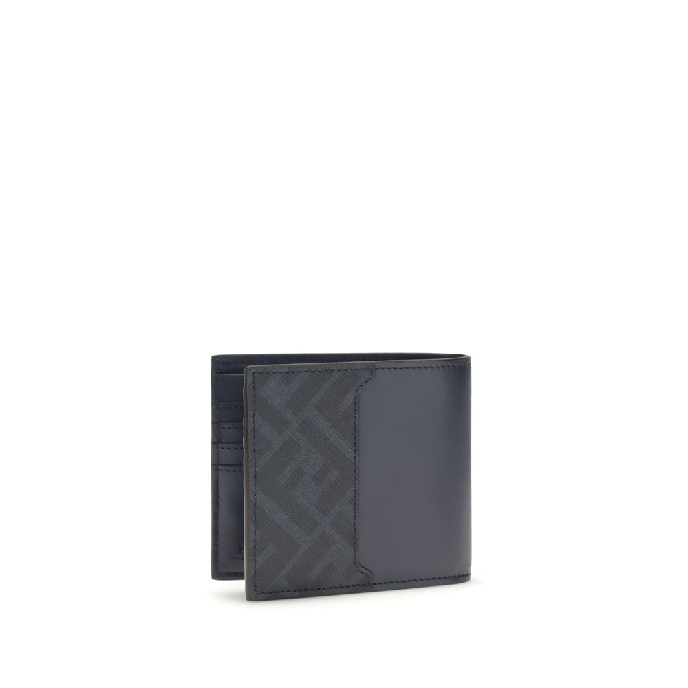 Fendi Portemonnaie aus blauem Kalbsleder Bos Taurus