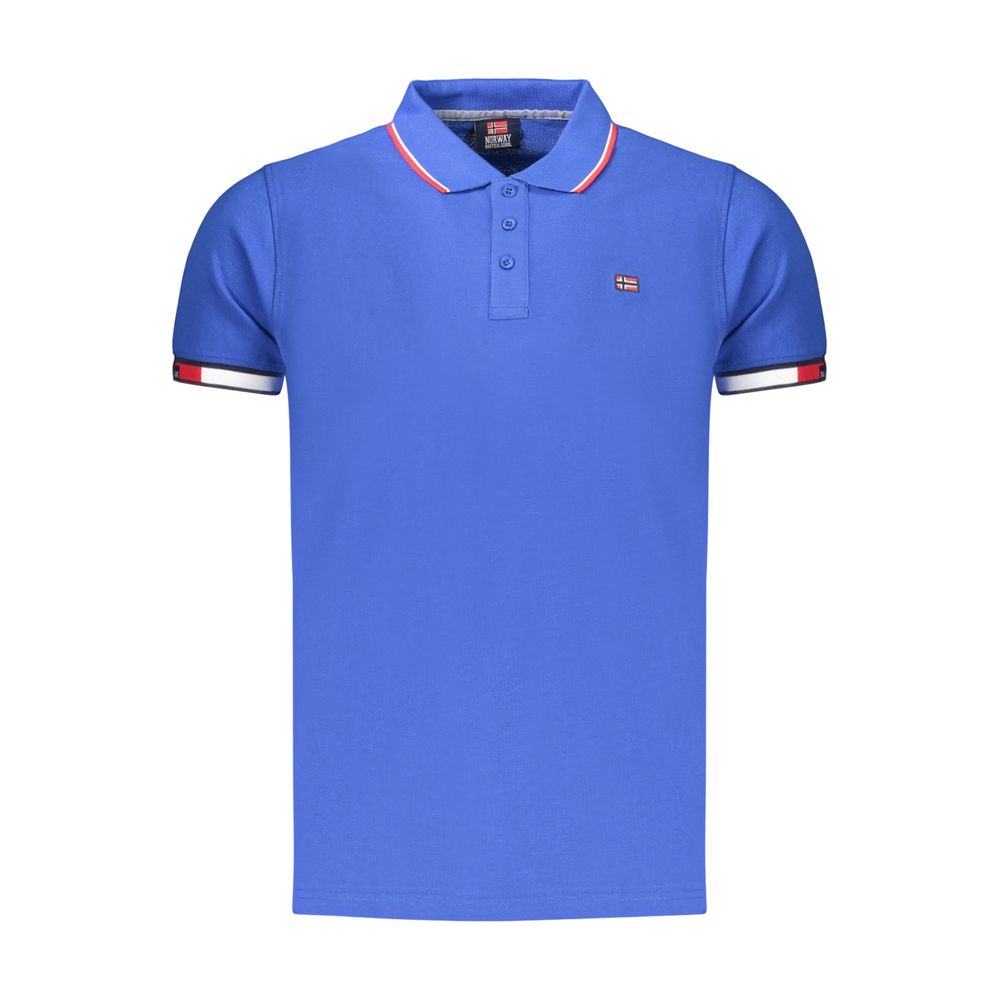 Polo pour homme en coton bleu, Norvège 1963