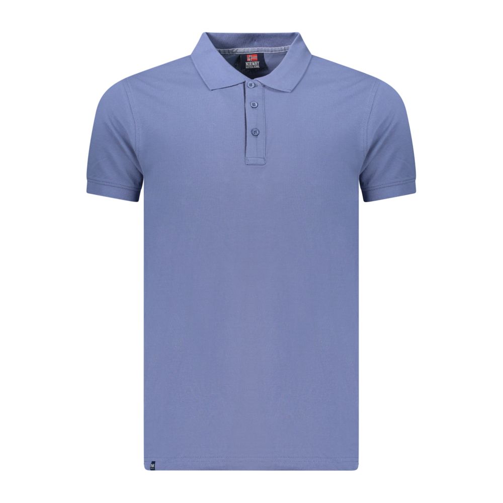 Norwegen 1963 Blaues Baumwoll-Poloshirt für Herren