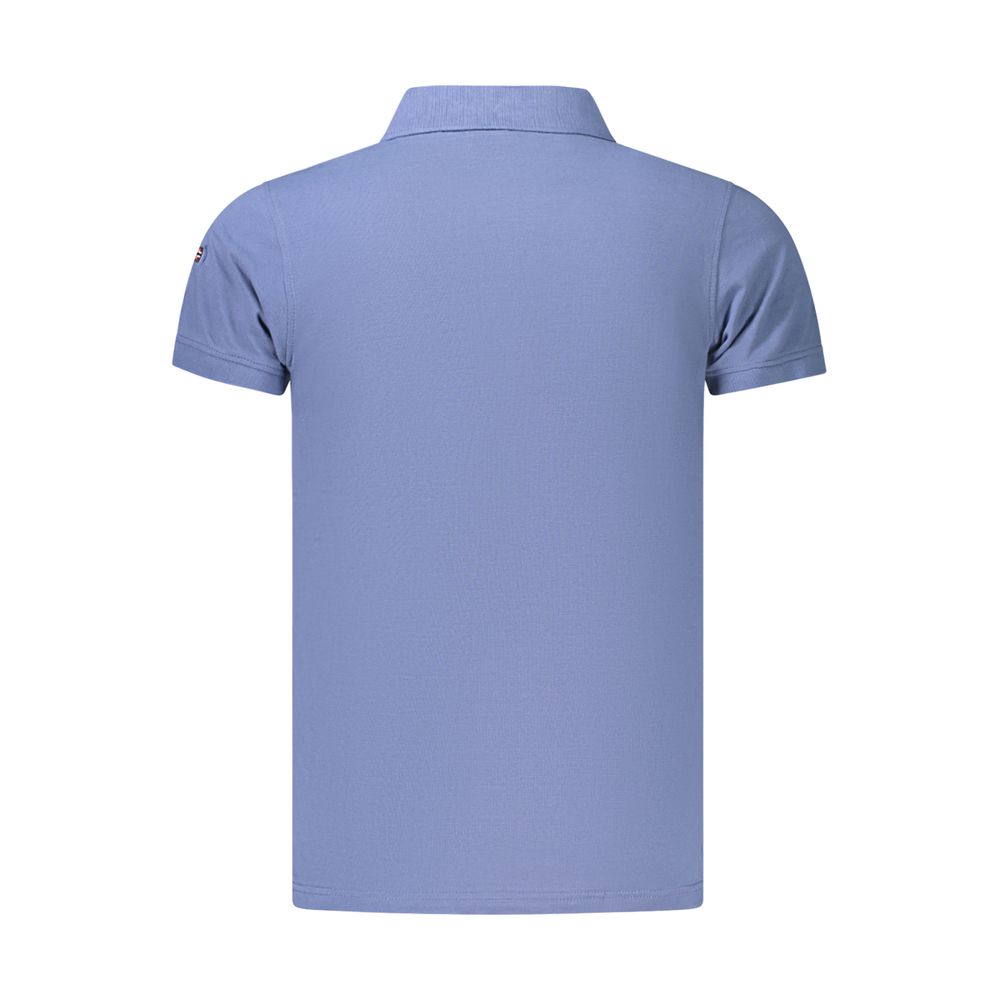 Norwegen 1963 Blaues Baumwoll-Poloshirt für Herren