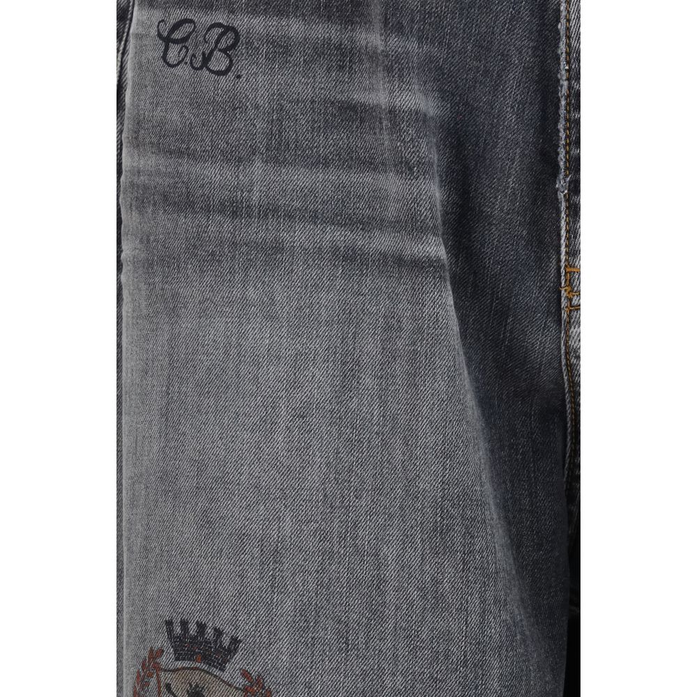 Balenciaga Graue Baumwoll-Jeans mit lockerer Passform