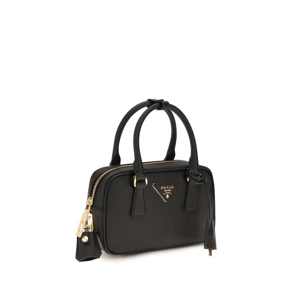 Sac à main Prada en cuir de veau noir