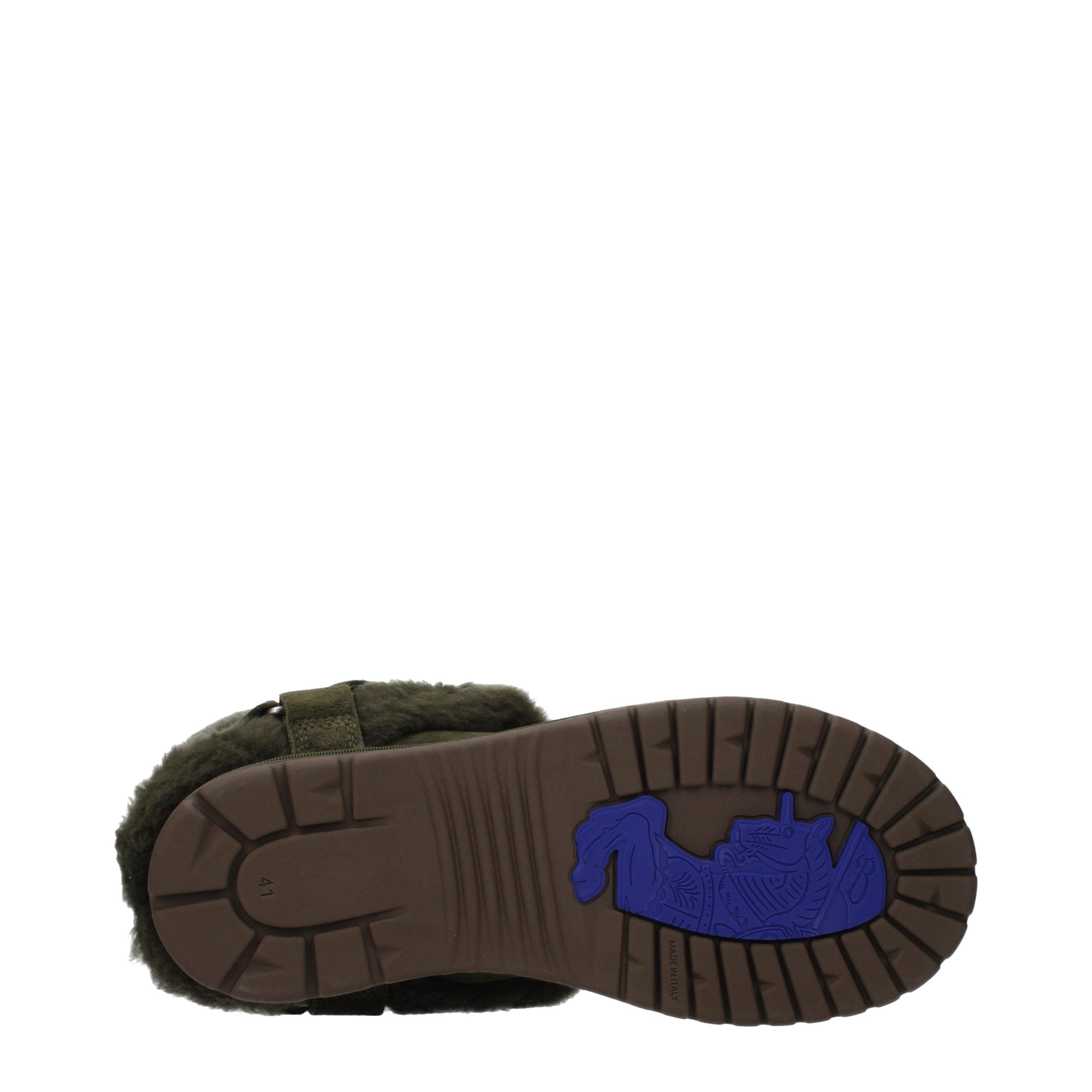 Burberry grüne Leder-Stiefeletten