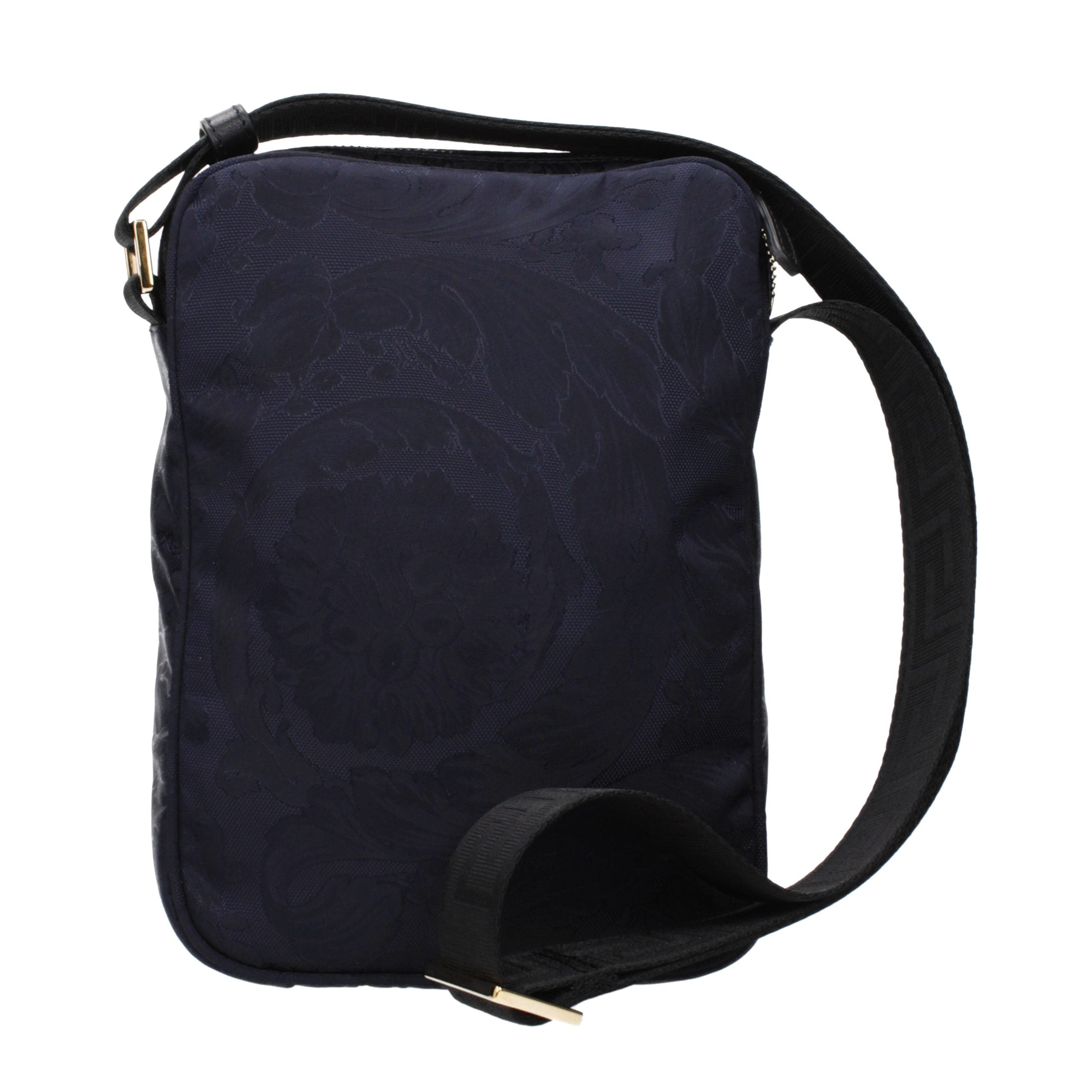 Versace Umhängetasche aus blauem Stoff