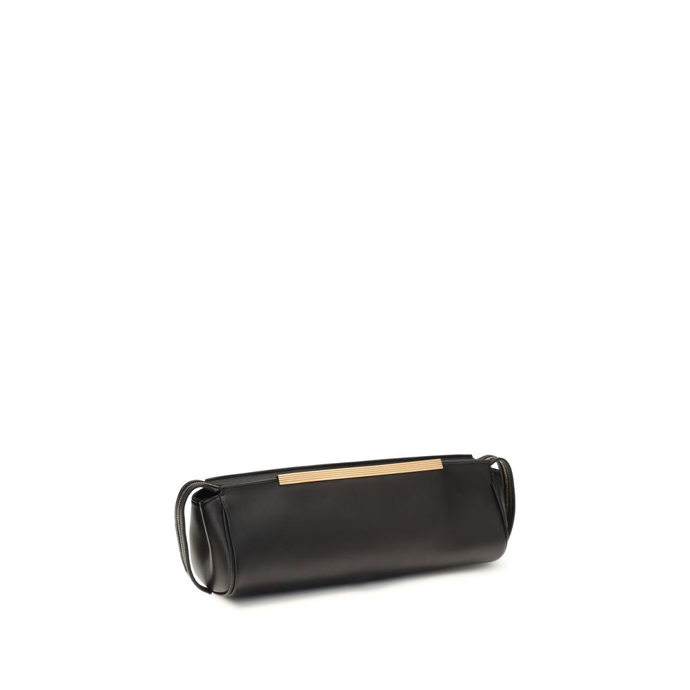 Khaite Schwarze Clutch aus Kalbsleder (Bos Taurus)