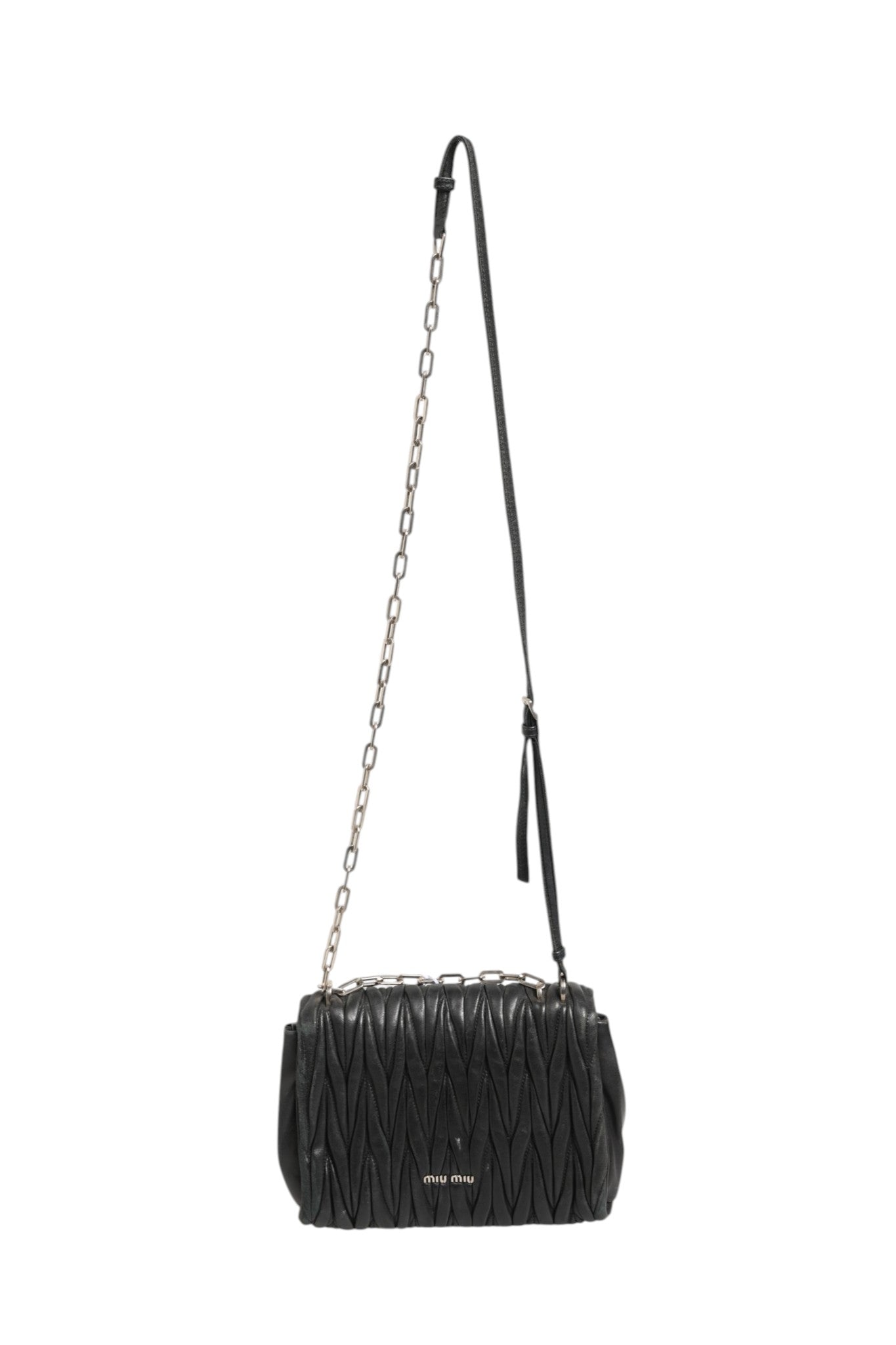 Sac à bandoulière Miu Miu Confidential en cuir matelassé avec rabat