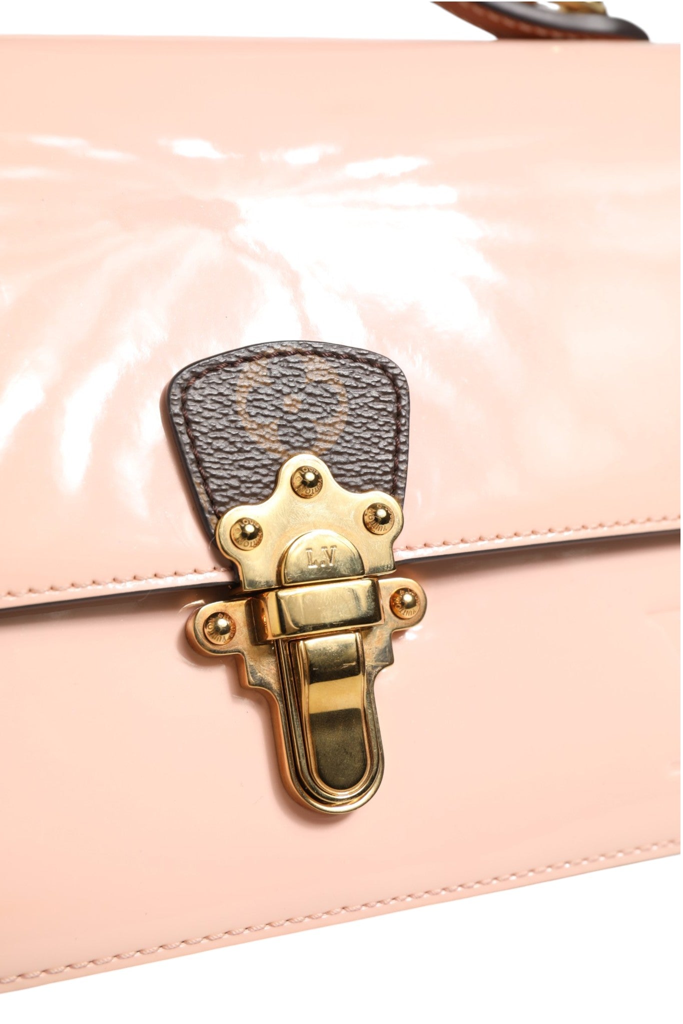 Louis Vuitton Rosa Vernis und Monogram Canvas Cherrywood BB Umhängetasche