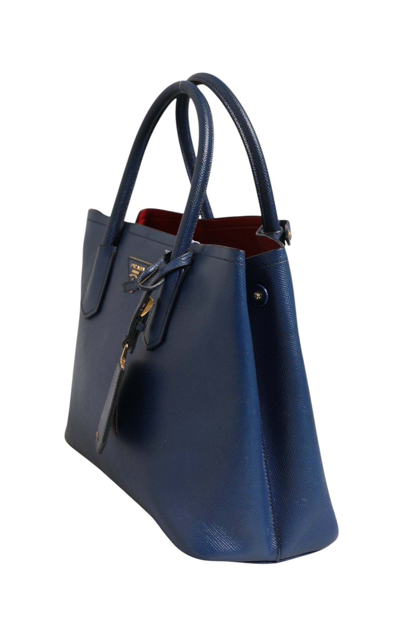 Sac 2 voies Prada en cuir Saffiano bleu